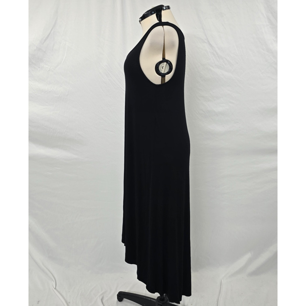 Torrid Super Soft Knits Sleeveless Maxi Dress Women's 1X Black Ruffles Hi-Low - Picture 7 of 13